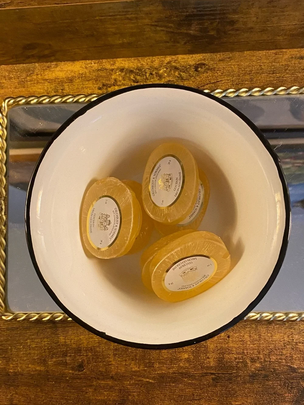 FARMHOUSE White Enamel 'SOAPS' Holder